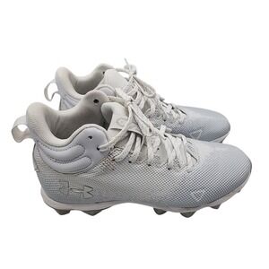 Under Armour Mens White Gray Spotlight Franchise Football Cleats 7.5